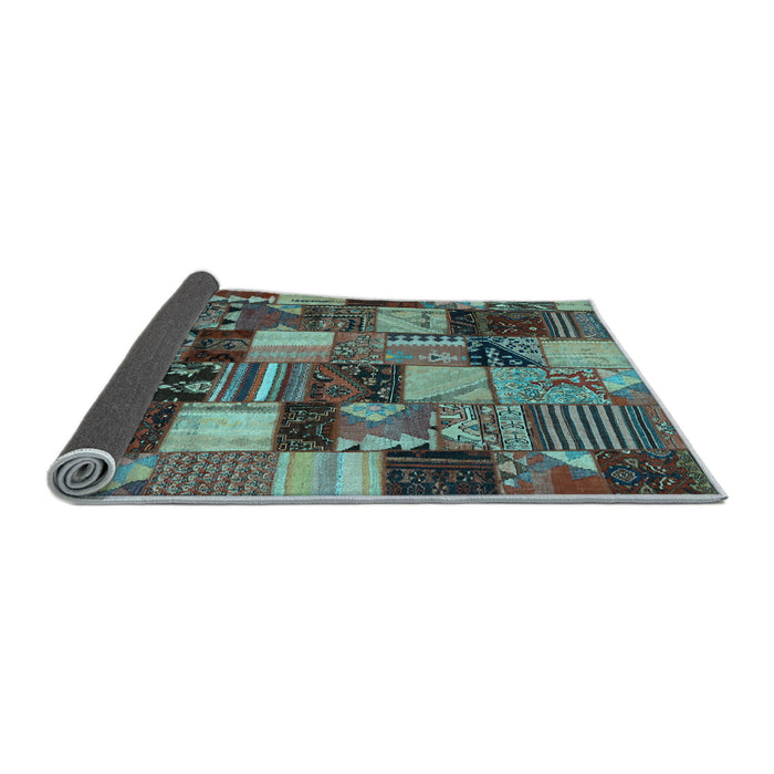 Sideview of Patchwork Light Blue Transitional Rug, con1462lblu