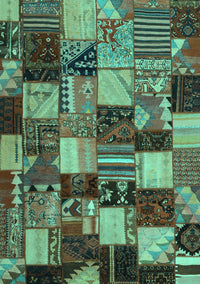 Patchwork Turquoise Transitional Rug, con1462turq