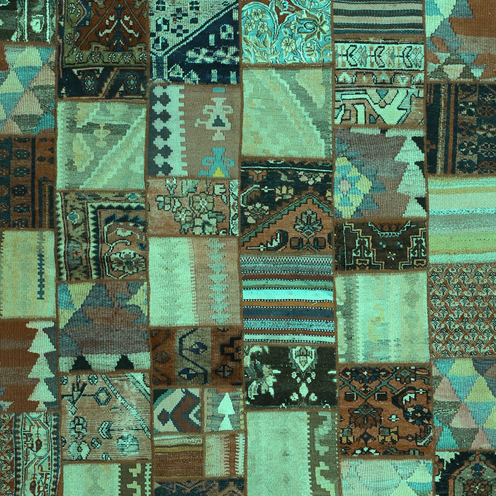 Patchwork Turquoise Transitional Rug, con1462turq