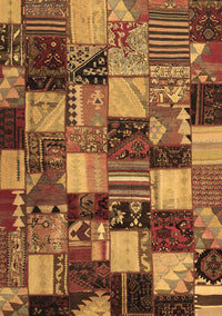 Patchwork Brown Transitional Rug, con1462brn