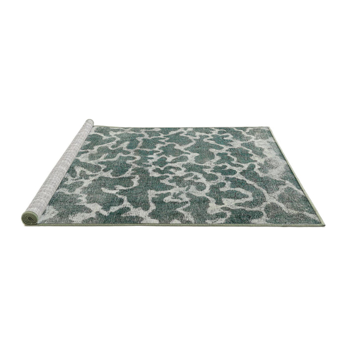 Serging Thickness of Machine Washable Contemporary -Sea Green Rug, wshcon1463