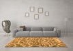 Machine Washable Abstract Orange Contemporary Area Rugs in a Living Room, wshcon1463org