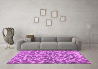 Machine Washable Abstract Pink Contemporary Rug, wshcon1463pnk