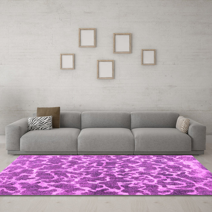 Machine Washable Abstract Pink Contemporary Rug in a Living Room, wshcon1463pnk