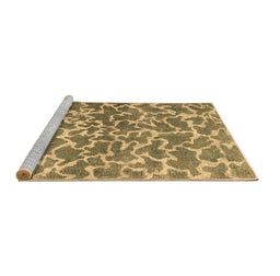 Sideview of Machine Washable Abstract Brown Contemporary Rug, wshcon1463brn