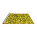 Sideview of Machine Washable Abstract Yellow Contemporary Rug, wshcon1463yw