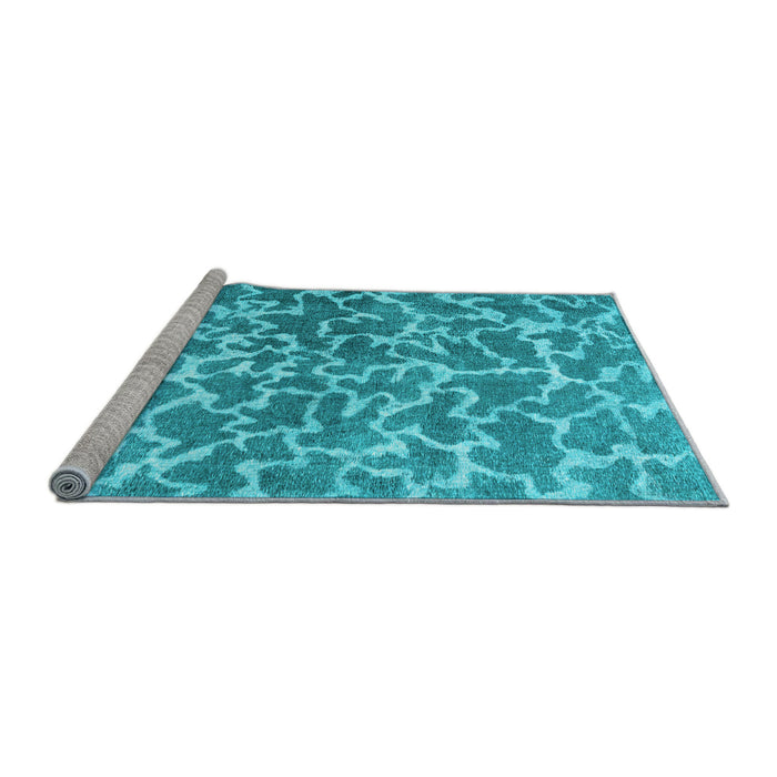 Sideview of Machine Washable Abstract Light Blue Contemporary Rug, wshcon1463lblu