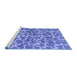 Sideview of Machine Washable Abstract Blue Contemporary Rug, wshcon1463blu