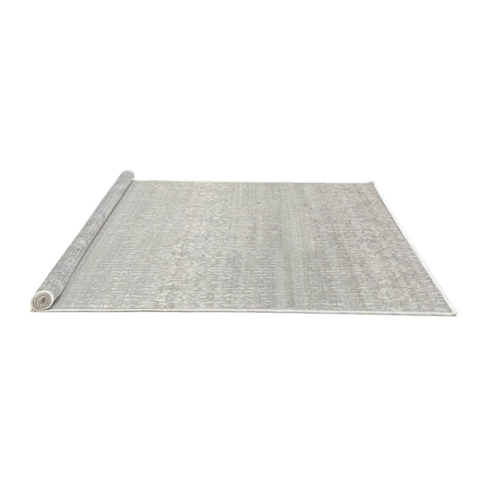 Serging Thickness of Machine Washable Contemporary Pale Silver Gray Rug, wshcon1464