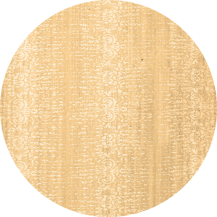 Round Abstract Brown Contemporary Rug, con1464brn
