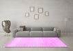 Machine Washable Abstract Pink Contemporary Rug in a Living Room, wshcon1464pnk