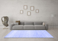 Machine Washable Abstract Blue Contemporary Rug, wshcon1464blu