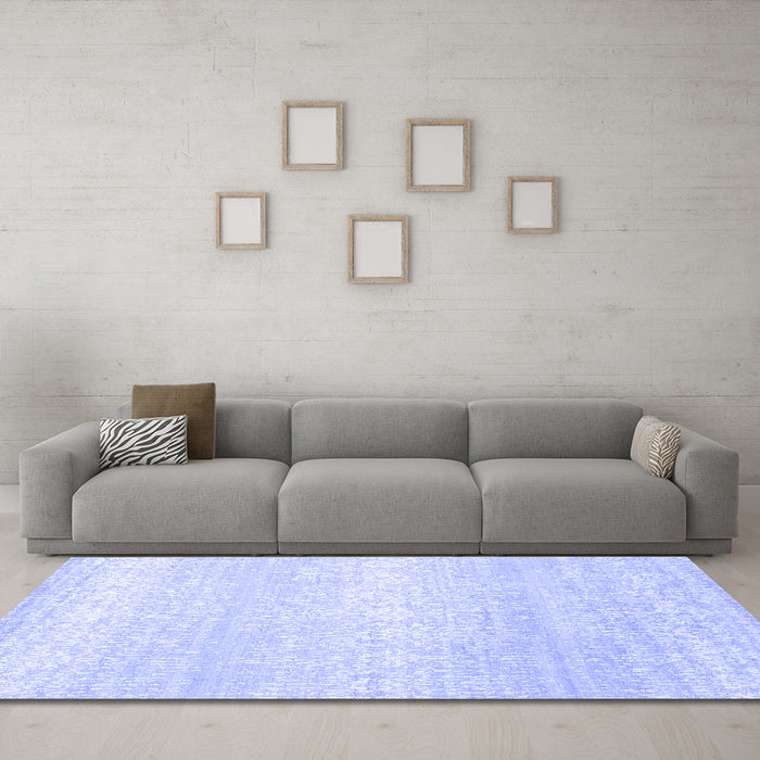 Machine Washable Abstract Blue Contemporary Rug in a Living Room, wshcon1464blu