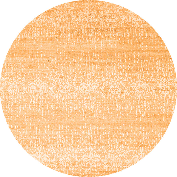 Square Abstract Orange Contemporary Rug, con1464org