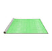 Sideview of Machine Washable Abstract Emerald Green Contemporary Area Rugs, wshcon1464emgrn