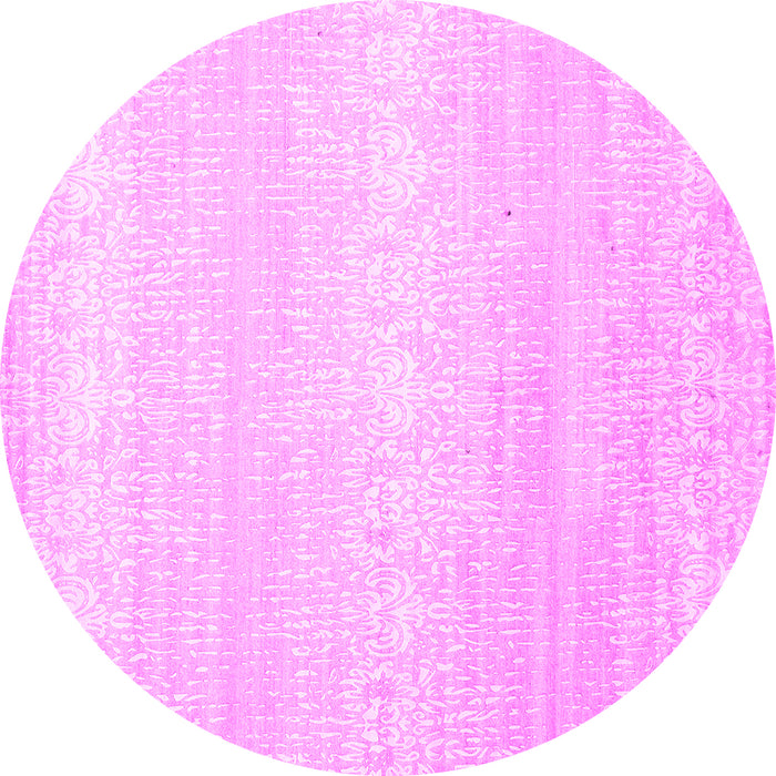 Round Abstract Pink Contemporary Rug, con1464pnk