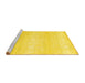 Sideview of Machine Washable Abstract Yellow Contemporary Rug, wshcon1464yw