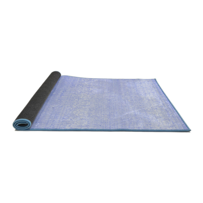 Sideview of Abstract Blue Contemporary Rug, con1464blu