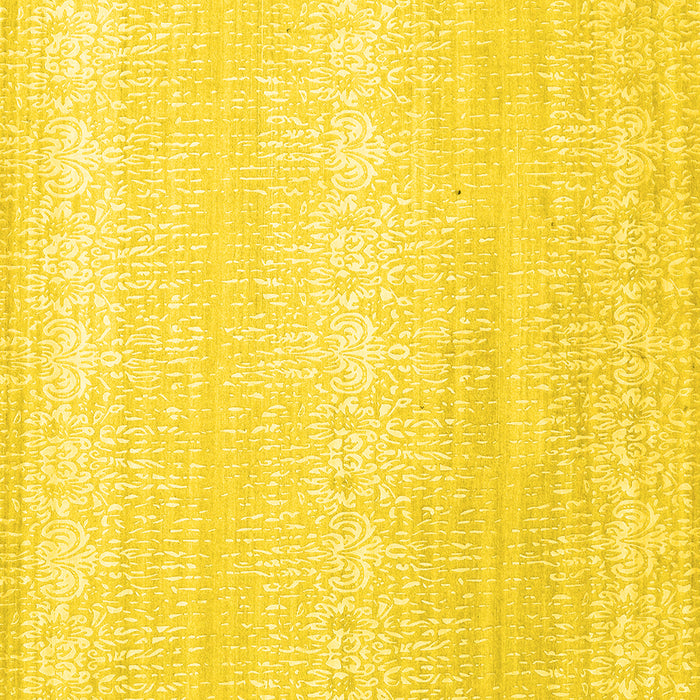Square Machine Washable Abstract Yellow Contemporary Rug, wshcon1464yw