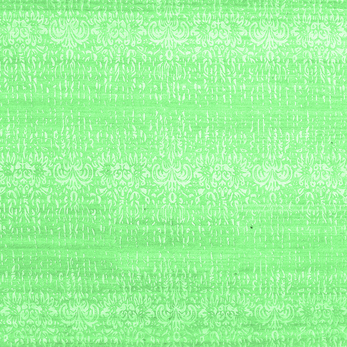 Square Abstract Emerald Green Contemporary Rug, con1464emgrn