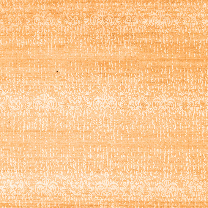 Round Machine Washable Abstract Orange Contemporary Area Rugs, wshcon1464org