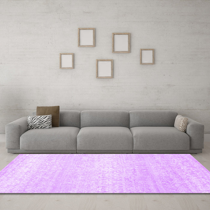 Machine Washable Abstract Purple Contemporary Area Rugs in a Living Room, wshcon1464pur
