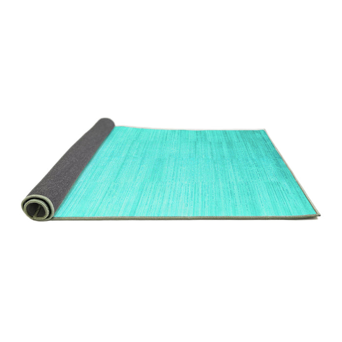 Sideview of Abstract Turquoise Contemporary Rug, con1465turq