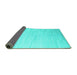 Sideview of Abstract Turquoise Contemporary Rug, con1465turq