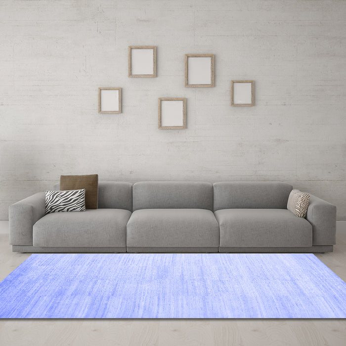 Machine Washable Abstract Blue Contemporary Rug in a Living Room, wshcon1465blu