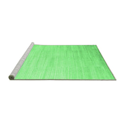 Sideview of Machine Washable Abstract Emerald Green Contemporary Area Rugs, wshcon1465emgrn