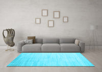 Machine Washable Abstract Light Blue Contemporary Rug, wshcon1465lblu