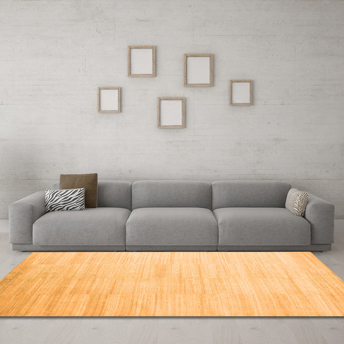 Machine Washable Abstract Orange Contemporary Area Rugs in a Living Room, wshcon1465org