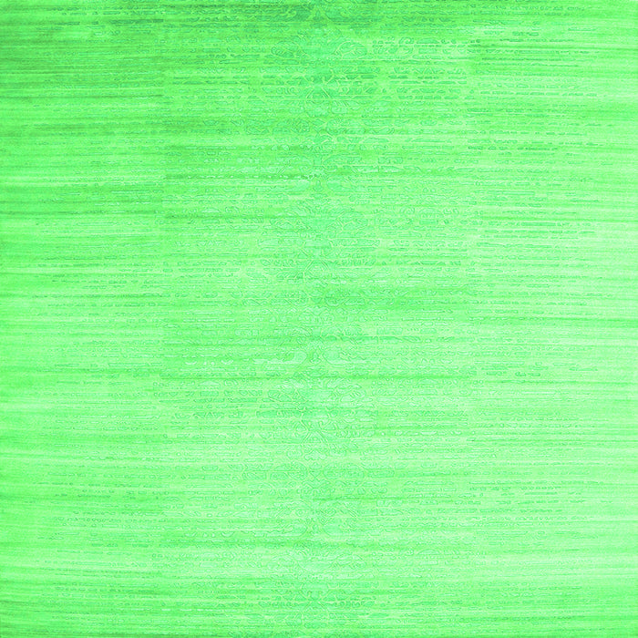 Round Machine Washable Abstract Green Contemporary Area Rugs, wshcon1465grn