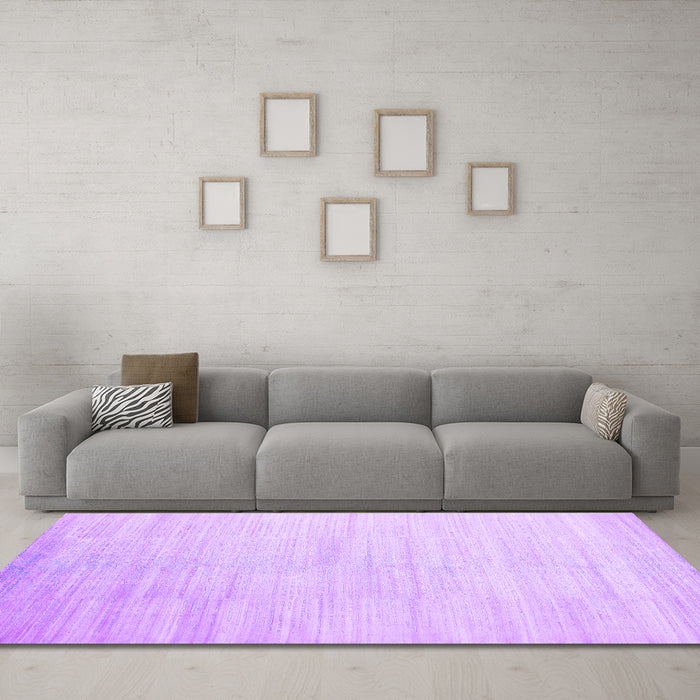 Machine Washable Abstract Purple Contemporary Area Rugs in a Living Room, wshcon1465pur