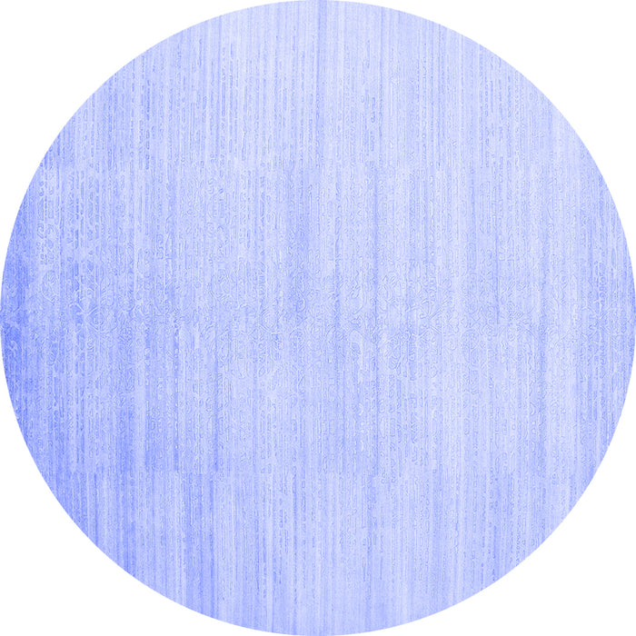 Round Abstract Blue Contemporary Rug, con1465blu