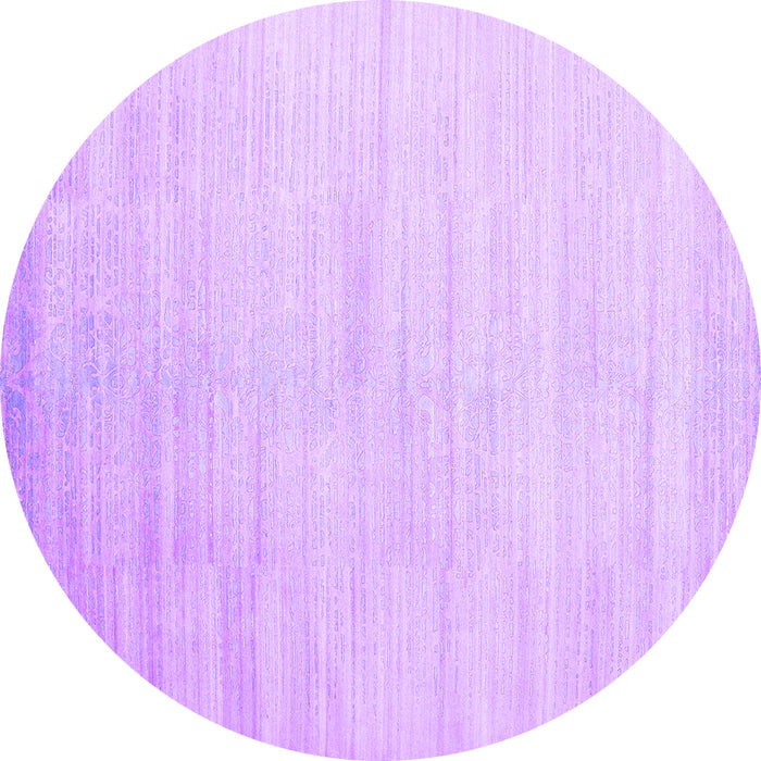 Round Machine Washable Abstract Purple Contemporary Area Rugs, wshcon1465pur