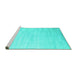 Sideview of Machine Washable Abstract Turquoise Contemporary Area Rugs, wshcon1465turq