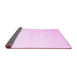 Sideview of Solid Pink Modern Rug, con1466pnk