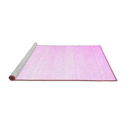 Sideview of Machine Washable Solid Pink Modern Rug, wshcon1466pnk
