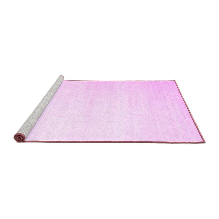 Sideview of Machine Washable Solid Pink Modern Rug, wshcon1466pnk
