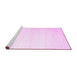 Sideview of Machine Washable Solid Pink Modern Rug, wshcon1466pnk