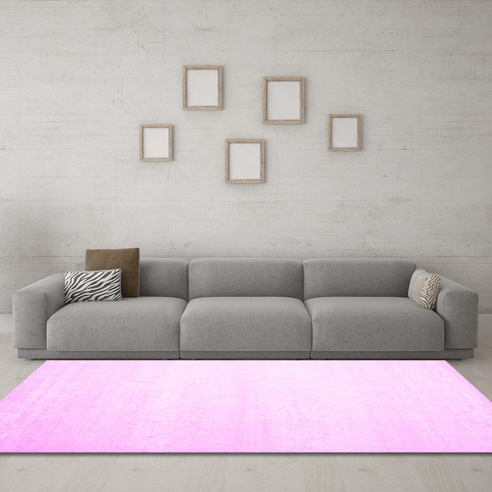 Machine Washable Solid Pink Modern Rug in a Living Room, wshcon1466pnk