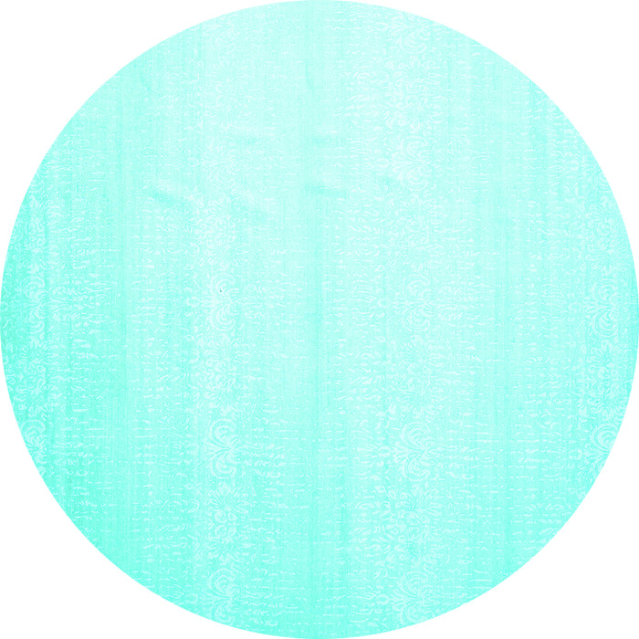 Round Solid Turquoise Modern Rug, con1466turq