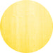 Round Solid Yellow Modern Rug, con1466yw