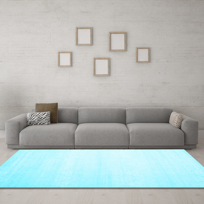 Machine Washable Solid Light Blue Modern Rug in a Living Room, wshcon1466lblu
