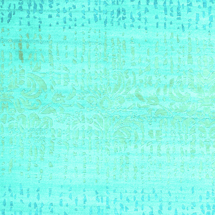 Machine Washable Abstract Turquoise Contemporary Area Rugs, wshcon1467turq