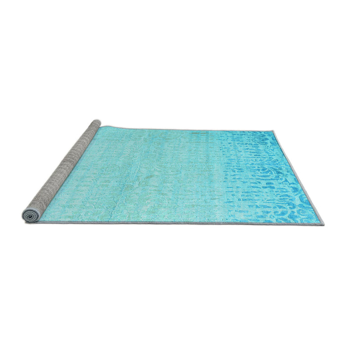 Sideview of Machine Washable Abstract Light Blue Contemporary Rug, wshcon1467lblu