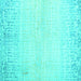 Square Machine Washable Abstract Turquoise Contemporary Area Rugs, wshcon1467turq