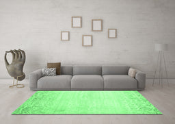 Machine Washable Abstract Emerald Green Contemporary Area Rugs in a Living Room,, wshcon1467emgrn