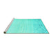 Sideview of Machine Washable Abstract Turquoise Contemporary Area Rugs, wshcon1467turq